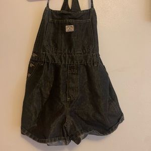 LONDON LONDON: Black denim overalls